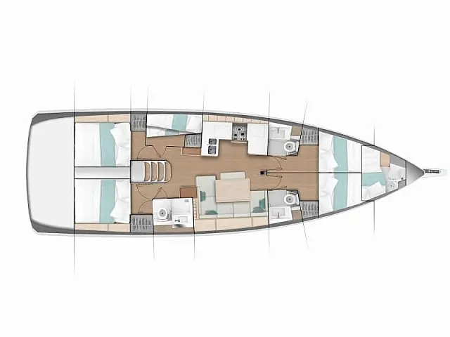 Sun Odyssey 490 5 cabins - [Layout image]