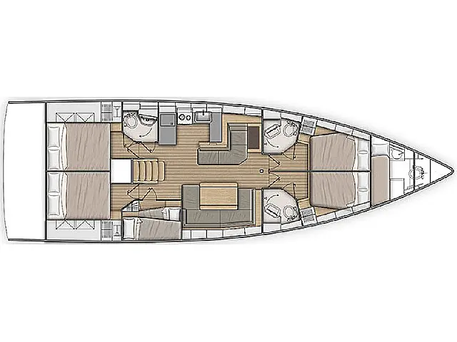 Oceanis 51.1 (5+1 cab) - [Layout image]