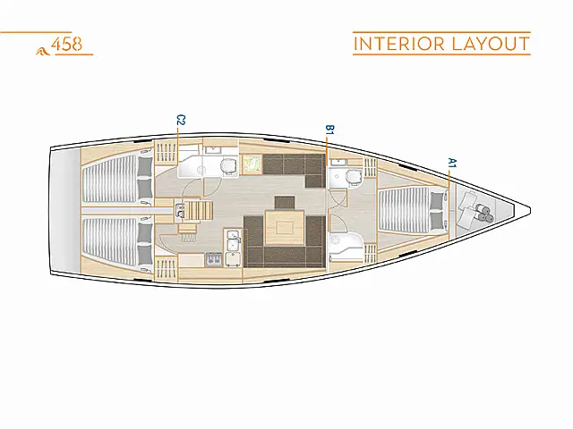 Hanse 458 - [Layout image]