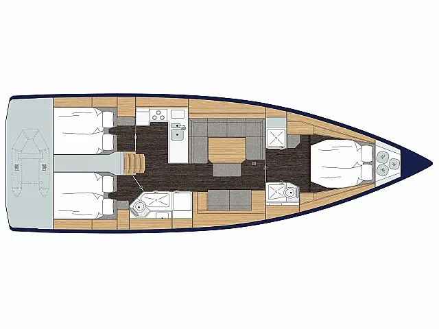 Bavaria C45 (3 cbs) - [Layout image]