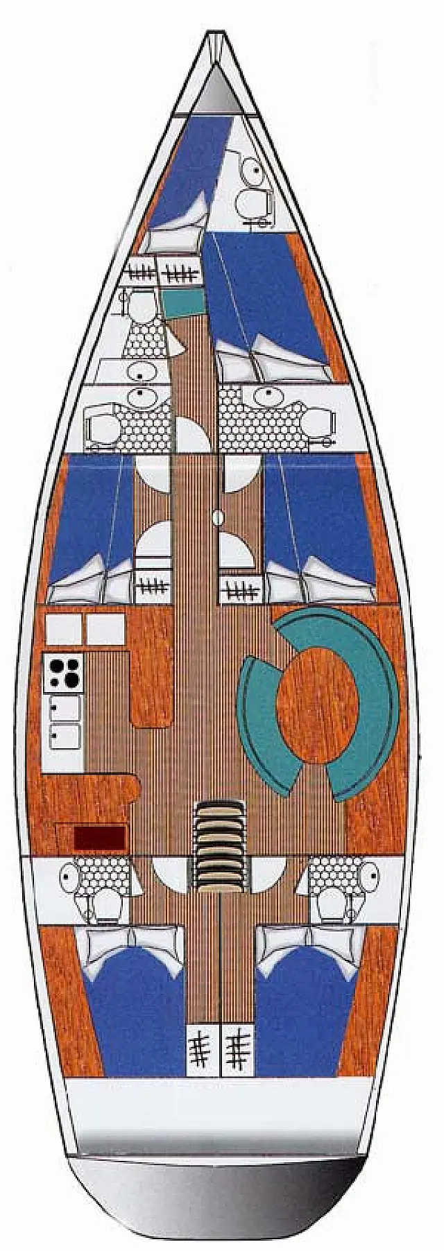Ocean Star 58.4 - 5 cabins - [Layout image]