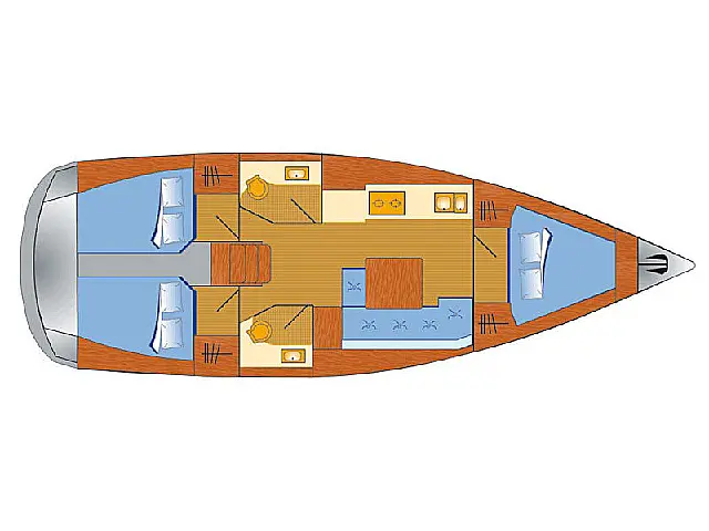 Dufour 382 Grand Large - 3 cab - [Layout image]