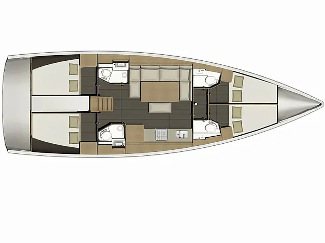 Dufour 460 Grand Large 4 cabin - [Layout image]