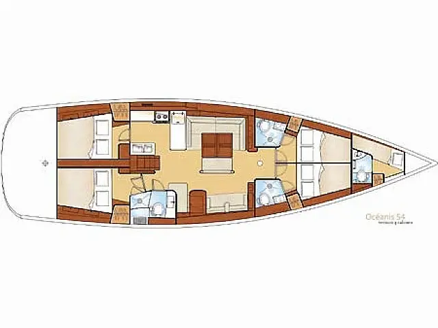 Oceanis 54 (5 cab.) - [Layout image]