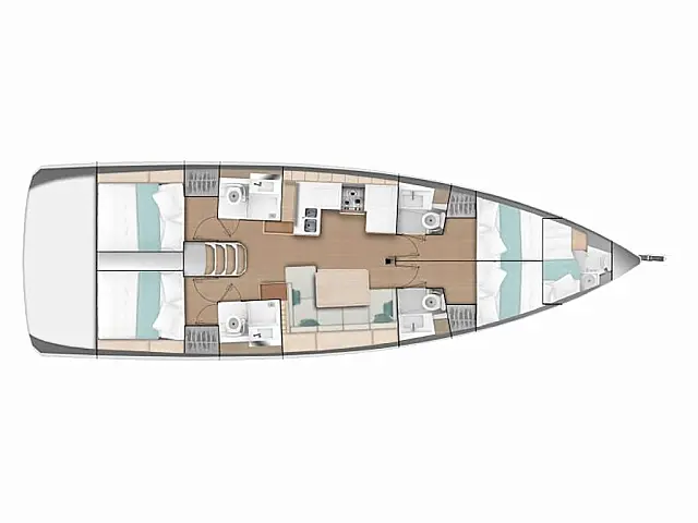 Sun Odyssey 490 4 cabins - [Layout image]