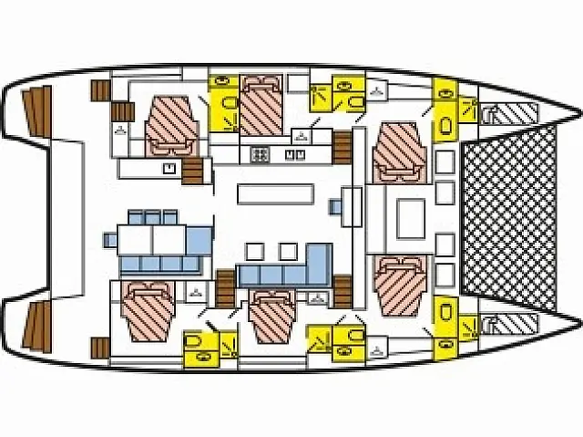Cocktail Creole Lagoon 620 - Cabin Cruise Seychelles - [Layout image]