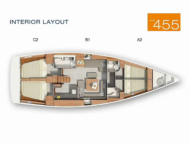 Hanse 455 - [Layout image]