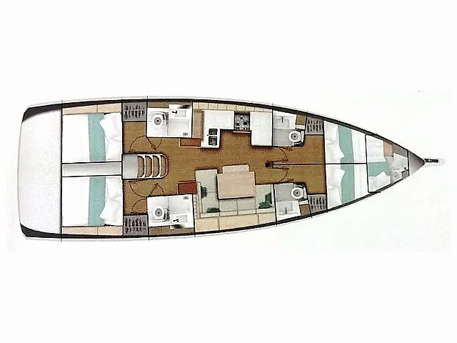 Sun Odyssey 490 4 cabins - [Layout image]