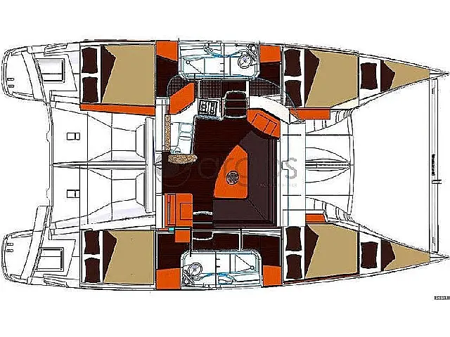 Fountaine Pajot Lipari 41 - [Layout image]
