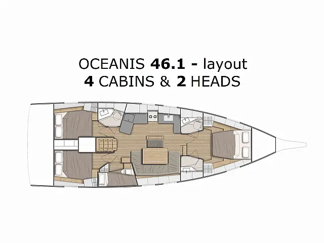 Oceanis 46.1 - owner version - [Layout image]