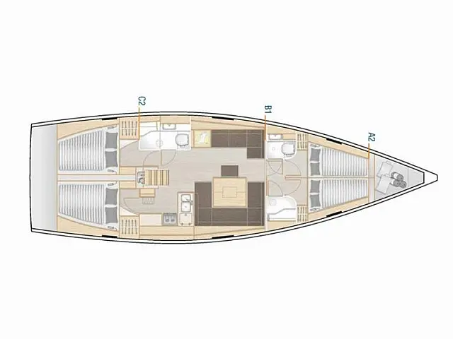 Hanse 458 - [Layout image]