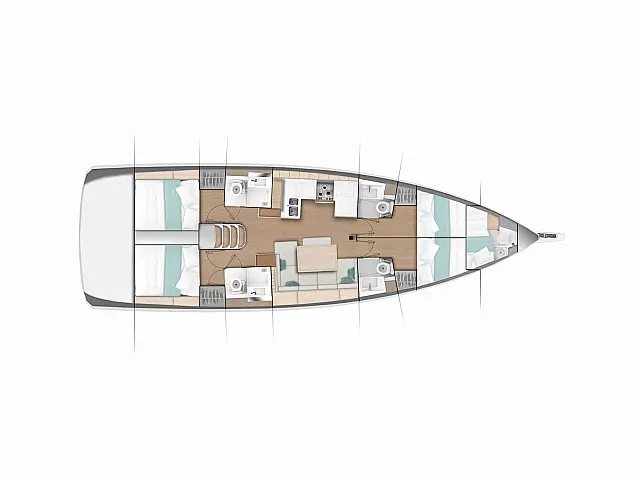 Sun Odyssey 490 4cab - [Layout image]