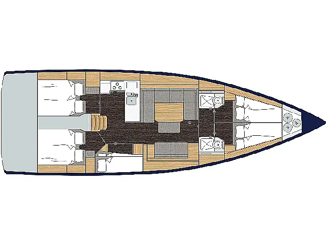 Bavaria C45 (5 cbs) - [Layout image]