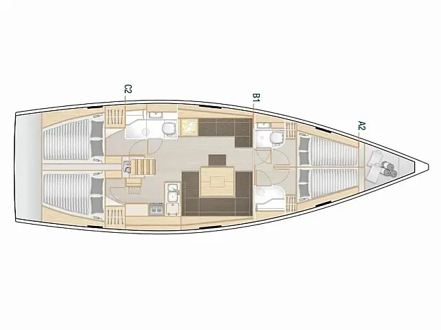 Hanse 458 - [Layout image]