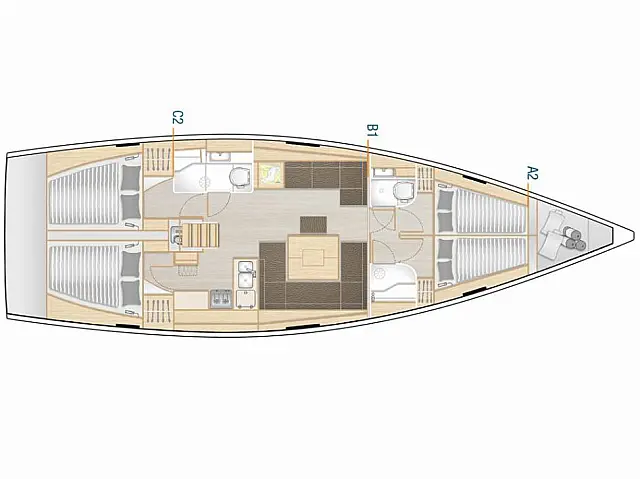 Hanse 458 - [Layout image]