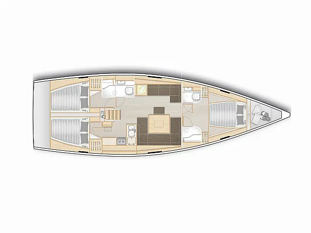 Hanse 458-Owner Edition LUX (GEN,AC,WATERMAKER) - [Layout image]
