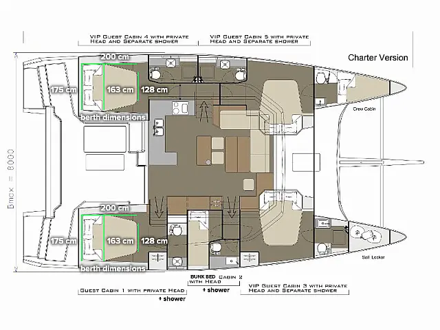 Dufour Catamaran 48 - [Layout image]