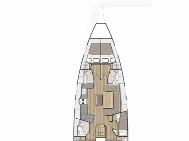 Oceanis 46.1  5 cabins - [Layout image]