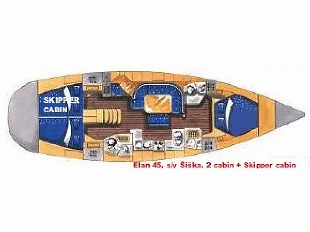 Elan 45 / 2 cabin + Skipper cabin  - [Layout image]