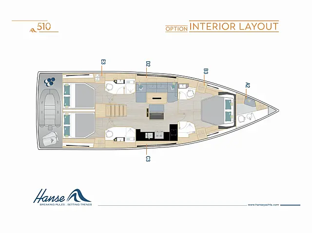 Hanse 510 - [Layout image]