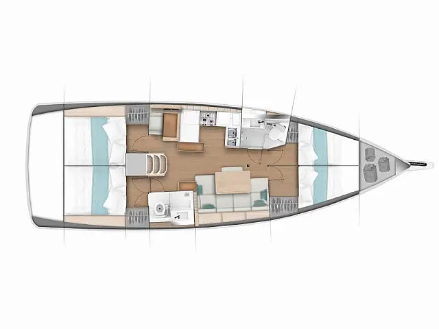 Sun Odyssey 440 (4cab) - [Layout image]