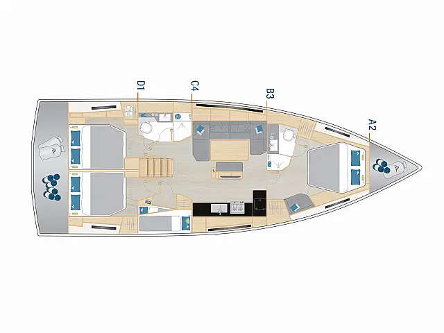 Hanse 460 - [Layout image]