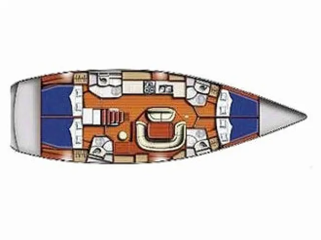 Sun Odyssey 49 (4 cab.) - [Layout image]