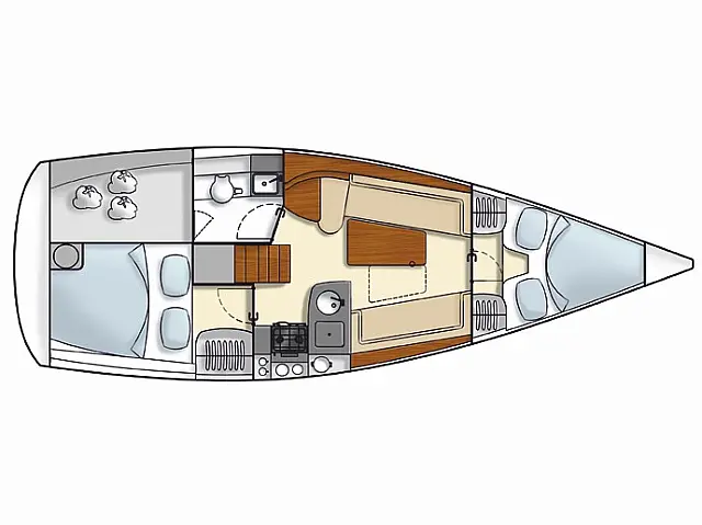 Hanse 325 (2 cab.) - [Layout image]