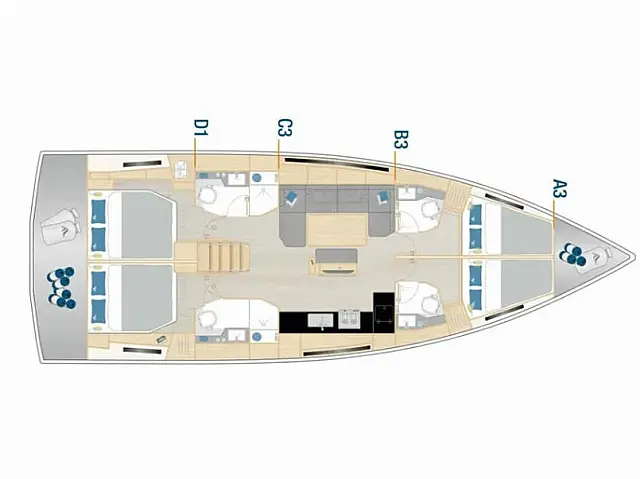 Hanse 460 (4 cab.) - [Layout image]