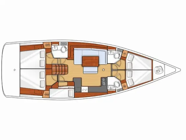 Oceanis 48 (5 cab.)  - [Layout image]