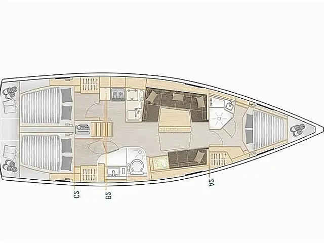 Hanse 418 (3 cab.) - [Layout image]