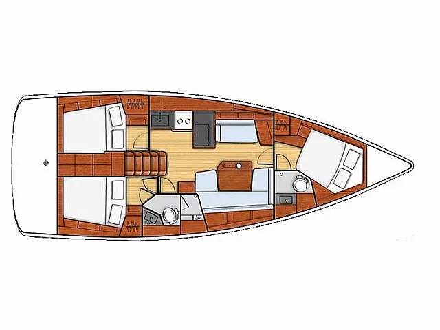 Oceanis 41.1 (3 cab.) - [Layout image]