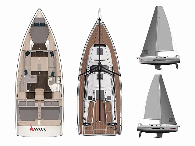 Dufour 37 – Available for Crewed Daily Charters Only - [Layout image]