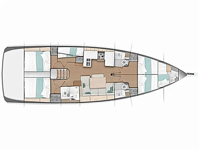 Sun Odyssey 490/ 6 cabs/10 - [Layout image]