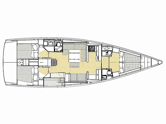 Dufour 520 Grand Large /5cab - [Layout image]