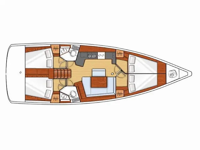 Oceanis 45 (4 cab.) - [Layout image]