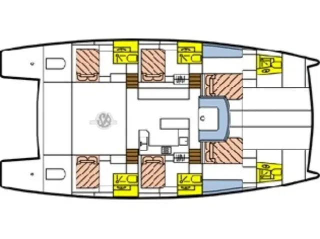 Cocktail Creole Catlante 600 - Cabin Cruise Seychelles - [Layout image]