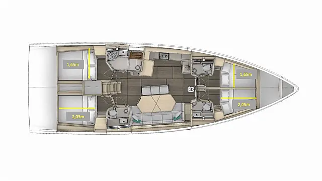 Dufour 48 SAILBOAT - [Layout image]