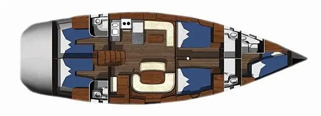 Ocean Star 58.4 - 5 cabins - [Layout image]