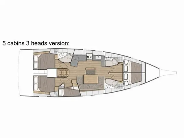 Oceanis 46.1 (5 cabins) - [Layout image]